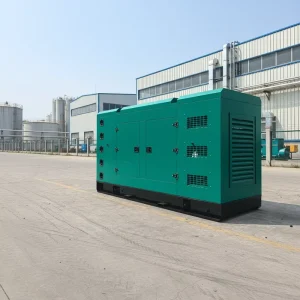 300KW Silent Type Diesel Generator Set Auto Start Water Cooled Low Fuel Consumption 50 60Hz Single Phase AC Output