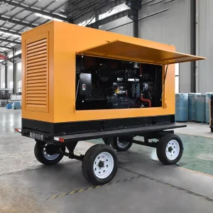 300kW Weatherproof Trailer Mounted Diesel Generator Set 375kVA 3 Phase Rainproof Mobile Genset for Outdoor Construction Site