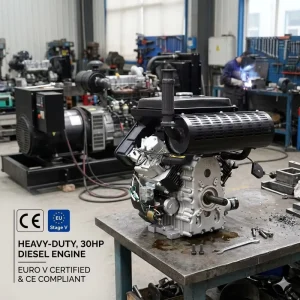 30HP 22KW Air Cooled Keyway Shaft Diesel Engine for 245*150mm Alternator