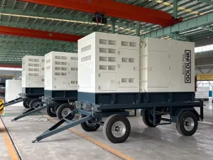 30KVA 24KW Mobile Type Silent Diesel Generators 110V 1500RPM AC Single Phase CE Certified