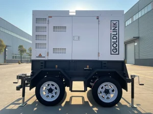 30KVA 24KW Trailer Type Silent Diesel Generators Water Cooling System Brushless Soundproof Standby
