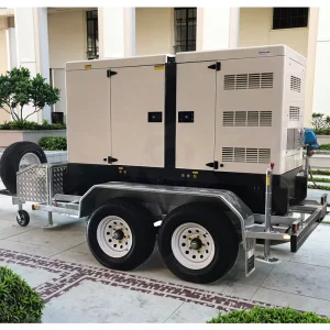 30KVA 40KVA 50KVA Mobile Trailer Type Silent Diesel Generator Low Noise Outdoor Standby Power Genset