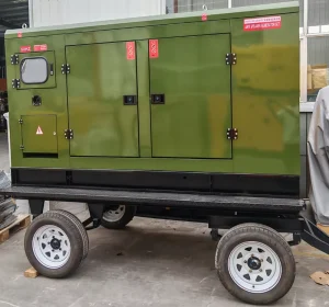 30KW 37.5KVA 54A 50HZ 4 Cylinder Water Cooled Copper Brushless Alternator Trailer Mounted Diesel Generator Set