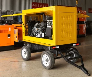 30KW 37.5KVA Ricardo Engine 24V Starter Tow Mini Trailer Movable Rainproof Diesel Generator with Fuel Tank and Free Spare Parts