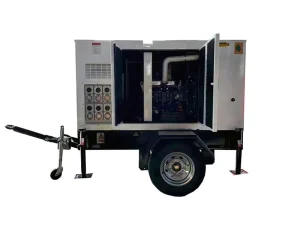 30kVA Mobile Diesel Generator 24V 3 Phase Electric Start Super Silent Type Trailer Mounted Portable Genset