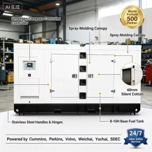 30kVA Silent Diesel Generator with ATS Auto Start Power Electric Generator 40 kva 50 kva 60 kva for Office Building