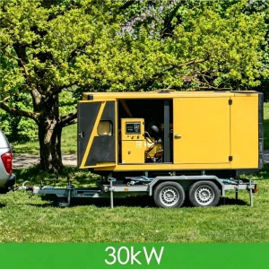30kW 37.5kVA SDEC Engine Super Silent Low Noise Mobile Trailer Mounted Diesel Generator with ATS