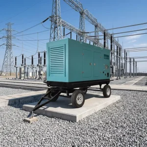 30kW Diesel Generator Set with Trailer Mobile Silent Power Generator 40kva Soundproof for Road Work Construction Use