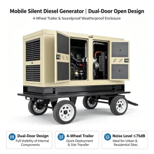312.5KVA Diesel Generator Three-Phase Silent Low Noise 1500rpm Rated 50Kw Silent Diesel Generators Single 3 Phase