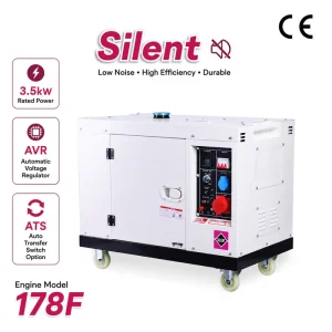 3kW 70dB Silent Diesel Generator 1 Phase 220V Air-Cooled Electric Start for USA & EU Workshop Backup