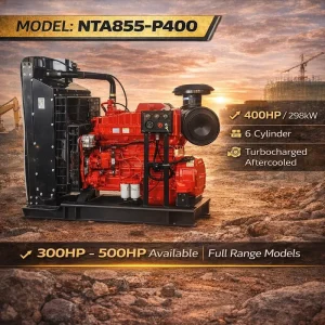 4 Stroke 6 Cylinder 400hp Water Cooled NTA855 P400 diesel Engine for Generator Set and Fishing Ship