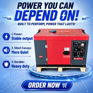 4 Wheels Auto Start Silent 5KW 8KW 10KW 12KW 15KW 18KW 20KW 25KW 30KW 50KW Diesel Generators With AVR ATS Water Cooling System
