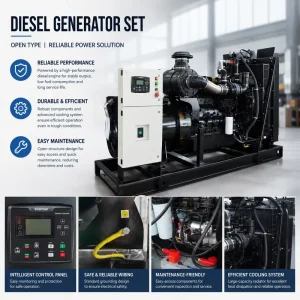 400KW 500KVA Diesel Generator with CUMMINS Engine Open Frame Type Industrial Silent Genset 50Hz 60Hz for Factory Prime Power