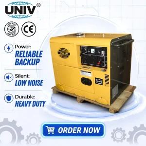 400V 230V 60Hz Three Phase Silent Diesel Generator 5KW Air Cooled 12V DC Electric Start Canopy Type