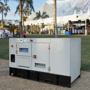 40KVA 32KW Silent Diesel Generator Weatherproof/Soundproof Enclosure 1/3 Phase 220V 5KW Rated Electric Power