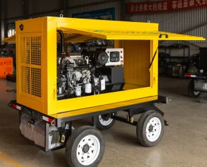 40KVA Ricardo ZH4105ZD Waterproof Mobile Movable Type Diesel Generator with 4 Tires Wheels Tow Trailer Fuel Tank for Outdoor
