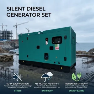 40kW 50Kva Silent Diesel Generator 3 Phase Standby Generator Remote Start 60Hz 220V Rated Voltage Open Frame ATS