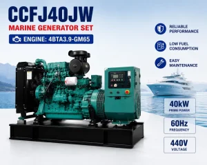 40kW CCFJ40JW Turbocharged Marine Diesel Generator Set 4BTA3.9 GM65 Alternator for Fishing Boat and Work Vessel