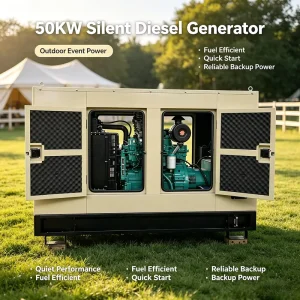 40kW Silent Type Mobile Portable Diesel Generator with Auto Start Remote Start for Field Outdoor Use