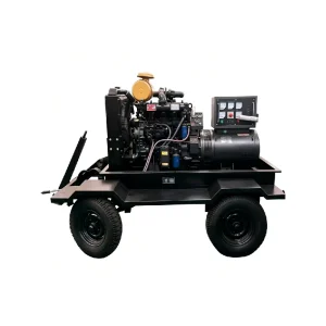45KW 56.25KVA Trailer Mounted Diesel Generator Emergency Standby Power with Wheels for Outdoor Construction Use