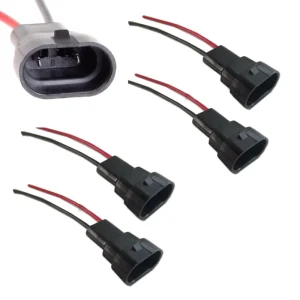 4pcs Fog Light Bulbs Male Adaptors Connector Plug Harness Sockets 9005 9006 HB4