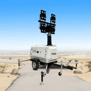 4x500W LED Light Tower 9M Hydraulic Mast Silent Mobile Diesel Generator Portable Outdoor Lighting