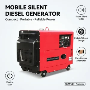 5 5.5 6.5 7.5KW Air cooled Super Silent Portable Small Diesel Generator With Good Price