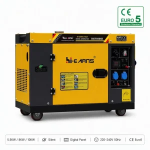 5.5KW 8KW 10KW Single Phase 50Hz Silent Diesel Generator Digital Panel Electric Start Home Use CE Euro5