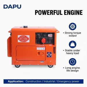 5.5kW Diesel Generator Soundproof Portable Diesel Generator Home Backup Power Generator Low Noise Industrial Use Generator