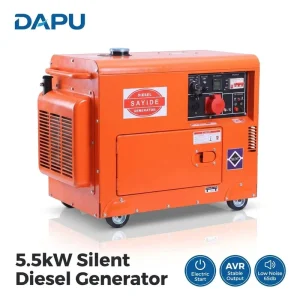 5.5kW Portable Diesel Generator Silent 5.5kVA Air Cooled Diesel Generator with Wheels for Home and Construction Site