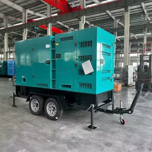 50 60HZ 10 20 30 50 75 100 150 200kva Cums Perkin Trailer Portable Diesel Generator With Wheels Good Quality