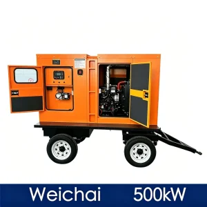 500kW 625kVA ATS Pure Copper Alternator Mobile Trailer Mounted Diesel Generator Set