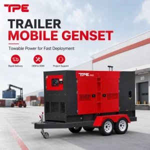 50Hz Trailer Mounted Silent Diesel Generator 50kva 100kva 150kva 200kva Soundproof 3 Phase Mobile for Emergency Power