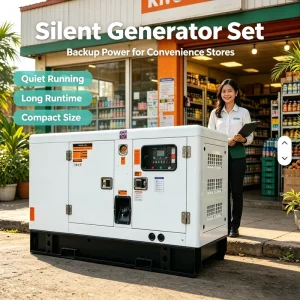 50KW 60Kva Silent Diesel Generator Set Low Noise 3 Phase 50 60Hz Optional ATS for Retail Shop Emergency Standby Power
