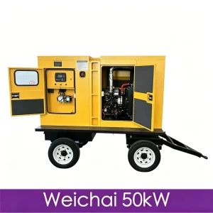 50kW 62kVA Easy Maintenance Compact Mobile Trailer Mounted Diesel Generator Generador
