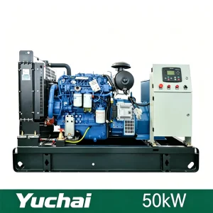 50kW 62kVA Open Type Heavy Duty CE ISO Certified Yuchai Diesel Generator Set 3 Phase Water Cooled 50Hz 60Hz for Home Backup