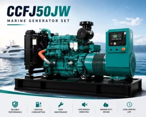 50kW CCFJ50JW Marine Diesel Generator Set Powered by 4BTA3.9-GM65 Alternator for Passenger Vessel