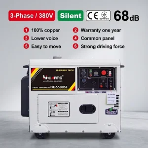 5KW 6KVA Three Phase Silent Diesel Generator ATS HR186FA 68dB 220V 380V 400V Home Standby CE
