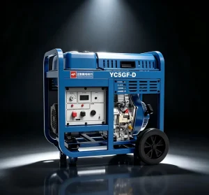 5kW Silent Diesel Generator Yuchai Engine CP188FE 5.5kW Portable Diesel Generator Set Electric Start with 4 Wheels