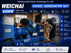 600KW 750KVA Weichai Silent Type Diesel Generator Three Phase Electric Start Standby Prime Power Industrial Genset
