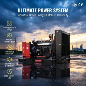 600kVA 800kVA 1000kVA Open Large Diesel Generators with Copper Alternator ATS for Telecom Backup Power Station