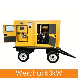 60kW 75kVA Weichai Low Noise for Farm Mobile Trailer Mounted Diesel Generator