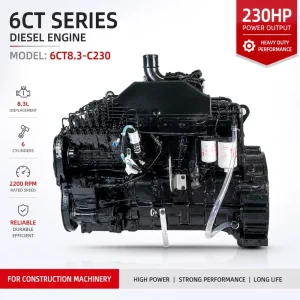 6CTA8.3-C230 230HP 6 Cylinder 8.3L Water Cooled Diesel Engine Complete for Construction Equipment and Industrial Power