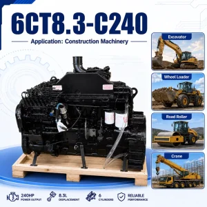 6CTA8.3-C240 Turbocharged 6 Cylinder Water Cooled 240HP 8.3L Diesel Engine for Excavator Loader Heavy Duty Machines
