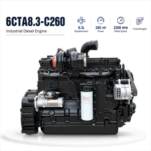 6CTA8.3-C260 8.3L 260HP Heavy Duty Diesel Engine Assy for Excavator Road Roller Loader and Industrial Equipments