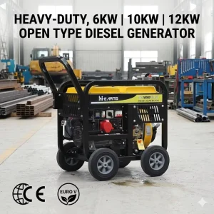 6KW 10KW 12KW Equal Power Diesel Generators Portable Outdoor Open Diesel Engine Generator