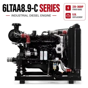 6LTAA8.9 C Series Construction Diesel Engine 220HP 360HP 2200rpm 6 Cylinder Industrial Engine for Excavator Machinery