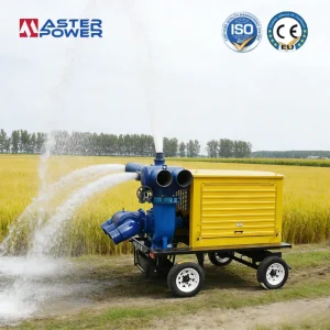 6hp 30-45m Head Trailer Mounted Diesel Engine High Pressure Water Pump for Agricultural Irrigation & Flood Drainage