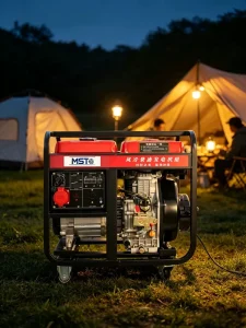 6kW Open Frame Diesel Generator 220V 50Hz 12V DC Electric Start 3600 RPM Low Oil Shutdown Overload Protection for Camping