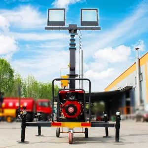6m 7m 9m Emergency Site Night Work Diesel Generator Stabilization Outriggers Manual LED Mobile Light Tower
